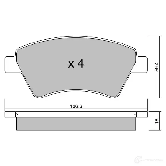 Тормозные колодки дисковые, комплект AISIN D2 UGV BPRE-1002 5411450704359 1579722