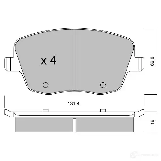 Тормозные колодки дисковые, комплект AISIN 2D 02AIZ BPVW-1019 1579809 5411450705219