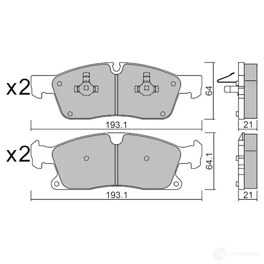 Тормозные колодки дисковые, комплект AISIN DBP2 RO BPMI-2004 1424297741 - Изображение 1