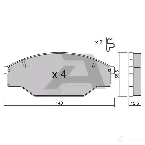 Тормозные колодки дисковые, комплект AISIN EE 7FE BPTO-1915 5411450705653 1579765 - Изображение 1