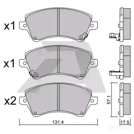 Тормозные колодки дисковые, комплект AISIN 1579755 BPTO-1009 5411450704618 V90XRP N - Изображение 1