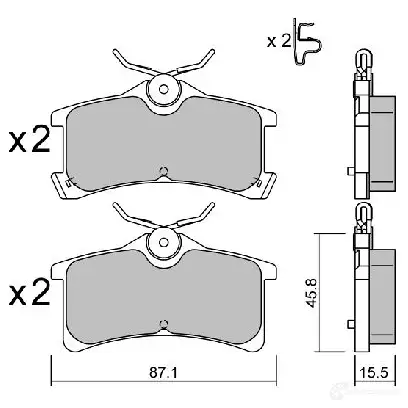 Тормозные колодки дисковые, комплект AISIN 1579785 BPTO-2009 5411450717052 B5A 2Y7I