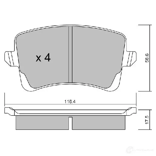 Тормозные колодки дисковые, комплект AISIN 5411450705332 BPVW-2009 B8ZZ 4 1579822 изображение 0