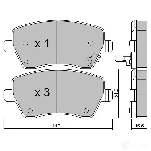 Тормозные колодки дисковые, комплект AISIN BPOP-1008 KD5 KC 5411450704014 1579686 изображение 0