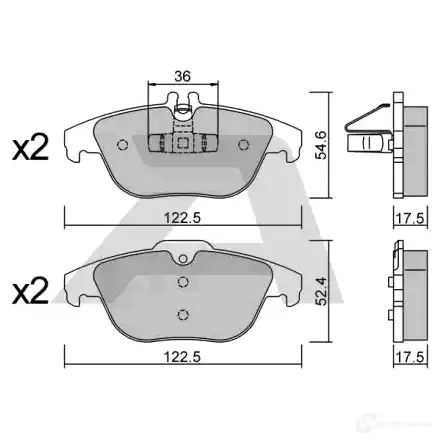Тормозные колодки дисковые, комплект AISIN BPMB-2002 5411450703772 X 6NFYFI 1579627 - Изображение 1