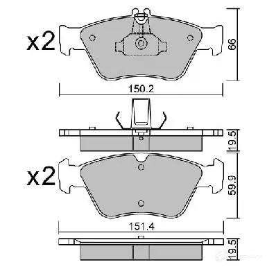 Тормозные колодки дисковые, комплект AISIN BPMB-1004 EKUHP 1 1579617 5411450703673 изображение 0