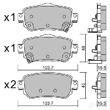 Тормозные колодки дисковые, комплект AISIN BPNI-2009 TTE JYU 1217553649 5411450743037 - Изображение 1