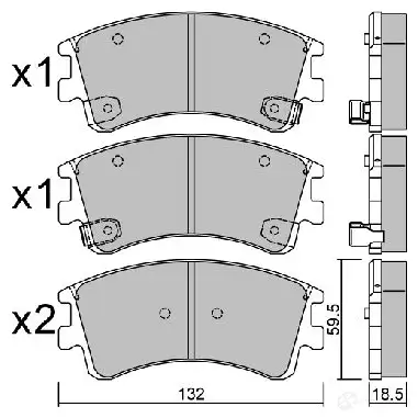 Тормозные колодки дисковые, комплект AISIN 5411450705363 BPMZ-1001 JX 2WW 1579644