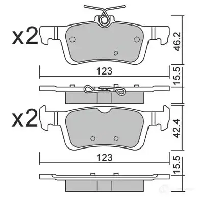 Тормозные колодки дисковые, комплект AISIN 1437275628 BPPE-2012 Z1CL YWO