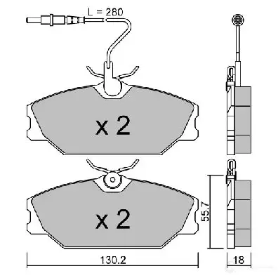 Тормозные колодки дисковые, комплект AISIN BPRE-1018 5411450732147 1217555291 KF15 H - Изображение 1