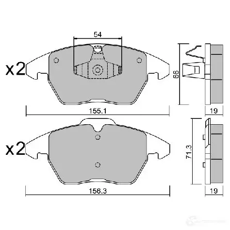 Тормозные колодки дисковые, комплект AISIN 1579797 80 0I7 5411450705097 BPVW-1006