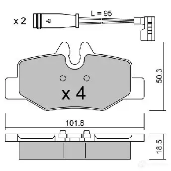 Тормозные колодки дисковые, комплект AISIN Y7W VV6 1418356476 BPMZ-1005 5411450741781 - Изображение 1