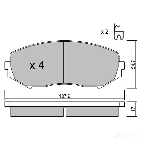 Тормозные колодки дисковые, комплект AISIN 1217555651 BPSZ-1005 HGLA VB 5411450745116 - Изображение 1