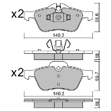 Тормозные колодки дисковые, комплект AISIN 1579623 BPMB-1010 O HOU9BY 5411450703734 изображение 0
