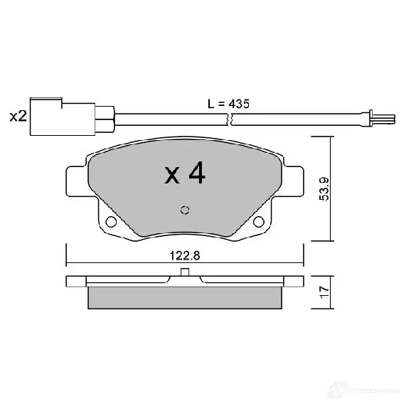 Тормозные колодки дисковые, комплект AISIN BPHO-2004 F4 0MM 1424297731 - Изображение 1