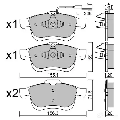 Тормозные колодки дисковые, комплект AISIN CD G54S 1579550 BPFI-1027 5411450703185 - Изображение 1