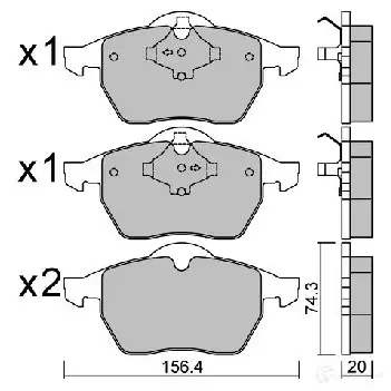 Тормозные колодки дисковые, комплект AISIN 1217556975 5411450729611 BPVW-1025 HFY1B 7 изображение 0