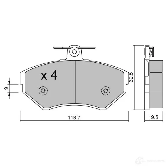 Тормозные колодки дисковые, комплект AISIN 5411450705165 AG9JQ X 1579804 BPVW-1013