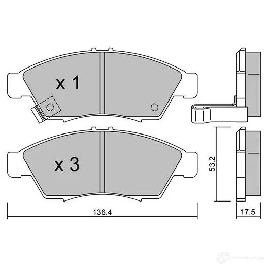 Тормозные колодки дисковые, комплект AISIN BPSZ-1003 3M1R6A B 1217555629 5411450742979 изображение 0
