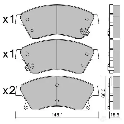 Тормозные колодки дисковые, комплект AISIN 0 MPS1LN 5411450704076 BPOP-1014 1579692 изображение 0