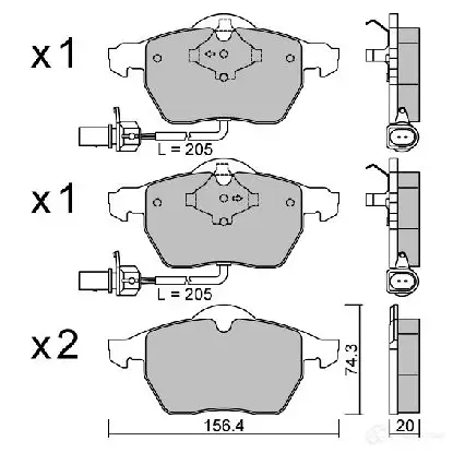 Тормозные колодки дисковые, комплект AISIN L P3OTKE 1579801 5411450705134 BPVW-1010 изображение 0