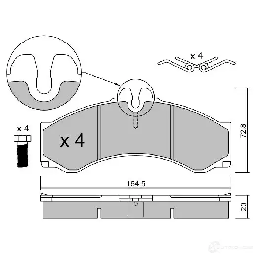 Тормозные колодки дисковые, комплект AISIN BPMB-1015 5411450729697 1217552583 OD G24 изображение 0