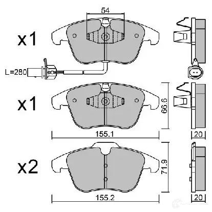 Тормозные колодки дисковые, комплект AISIN ZB89 L 5411450705233 1579812 BPVW-1021
