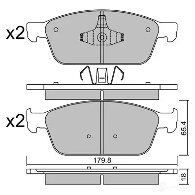 Тормозные колодки дисковые, комплект AISIN BPFO-1018 1437276300 TB4 TF