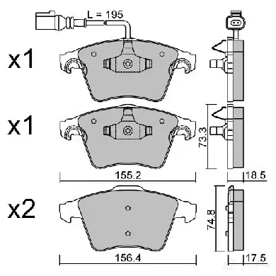 Тормозные колодки дисковые, комплект AISIN BPVW-1004 5411450705073 1QRC9 N 1579795