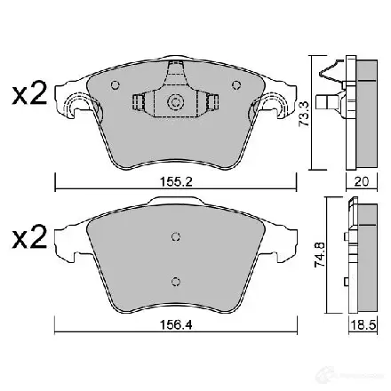 Тормозные колодки дисковые, комплект AISIN O7K L8J BPVW-1032 1217557083 5411450740692 изображение 0