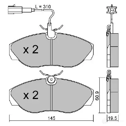 Тормозные колодки дисковые, комплект AISIN BPPE-1021 K 2MYJ 1217554531 5411450741316 - Изображение 1