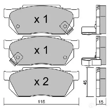 Тормозные колодки дисковые, комплект AISIN LT VBGC 1198159698 BPHO-1906 5411450729673 изображение 1