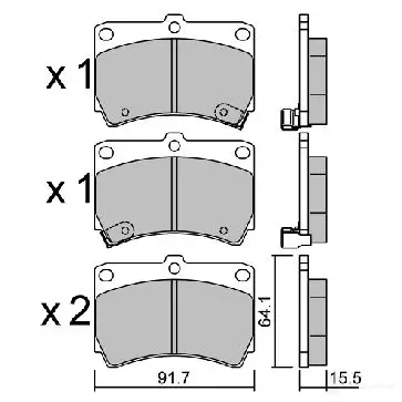 Тормозные колодки дисковые, комплект AISIN BPMZ-1906 G59 GN 1579649 5411450706001 изображение 2