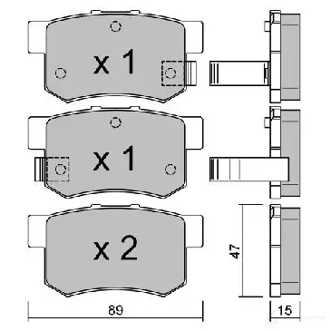 Тормозные колодки дисковые, комплект AISIN J7 MQWM BPHO-2000 1579587 5411450709026 изображение 1
