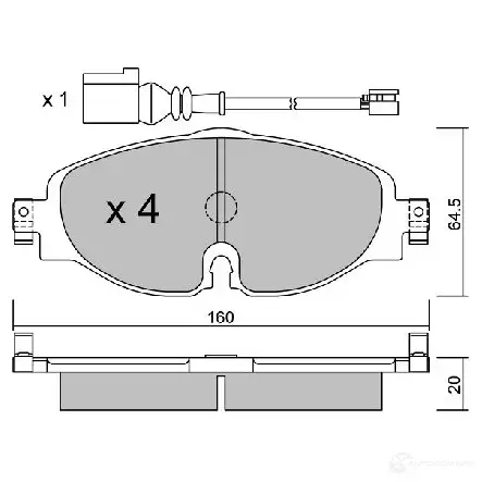 Тормозные колодки дисковые, комплект AISIN 1217557047 1OJ40 2H BPVW-1029 5411450730341 изображение 0