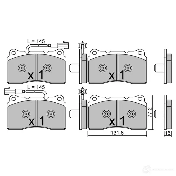 Тормозные колодки дисковые, комплект AISIN 1437276196 DIXN7 J BPFI-1047