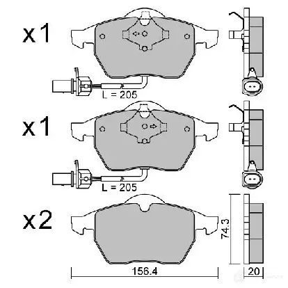 Тормозные колодки дисковые, комплект AISIN BPVW-1014 5411450705172 IU DHR3 1579805
