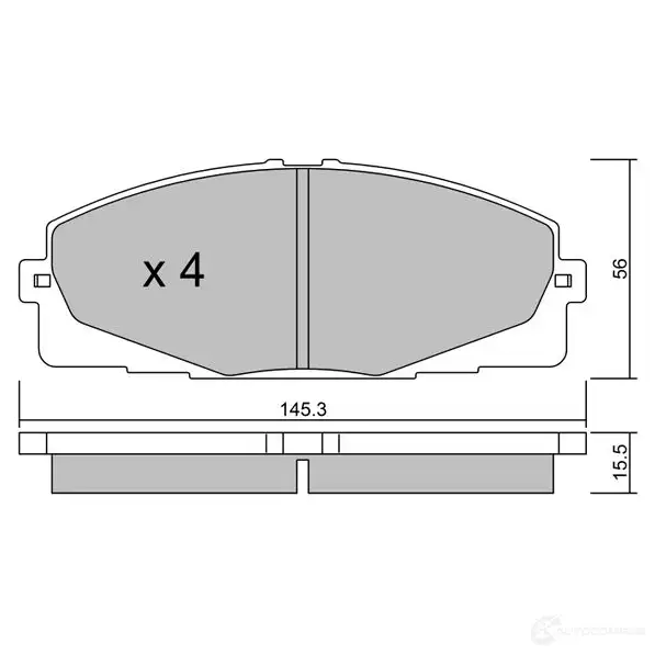 Тормозные колодки дисковые, комплект AISIN 1217555955 5411450741736 BPTO-1025 GD856 M4 - Изображение 1