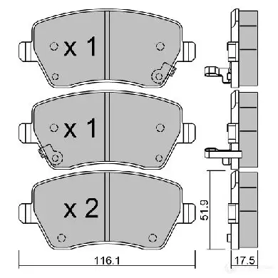 Тормозные колодки дисковые, комплект AISIN 5411450740760 1217553357 BPNI-1014 H2Q5T 7X изображение 0