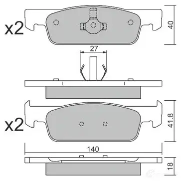 Тормозные колодки дисковые, комплект AISIN BPRE-1025 ESW 6V0I 1437274937 изображение 0