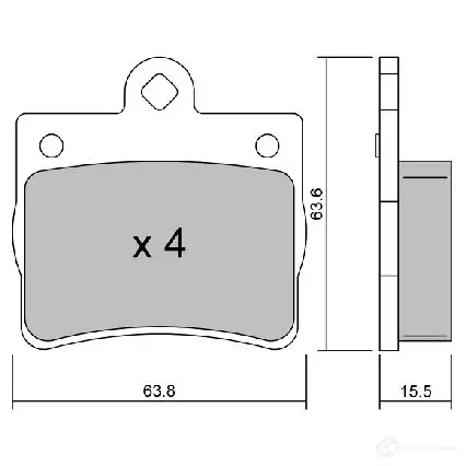 Тормозные колодки дисковые, комплект AISIN BPMB-2011 1217552691 TO8 V8 5411450729680