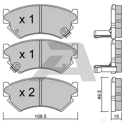 Тормозные колодки дисковые, комплект AISIN BPSB-1900 5411450705523 EO FWB 1579742 - Изображение 1