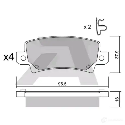 Тормозные колодки дисковые, комплект AISIN 5411450704649 BPTO-2001 1579777 5Q QYVNT - Изображение 1