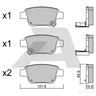 Тормозные колодки дисковые, комплект AISIN XX2U K 5411450704656 BPTO-2002 1579778 - Изображение 1