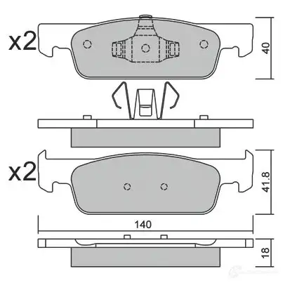 Тормозные колодки дисковые, комплект AISIN 1437274299 BPRE-1024 Z AN5Y