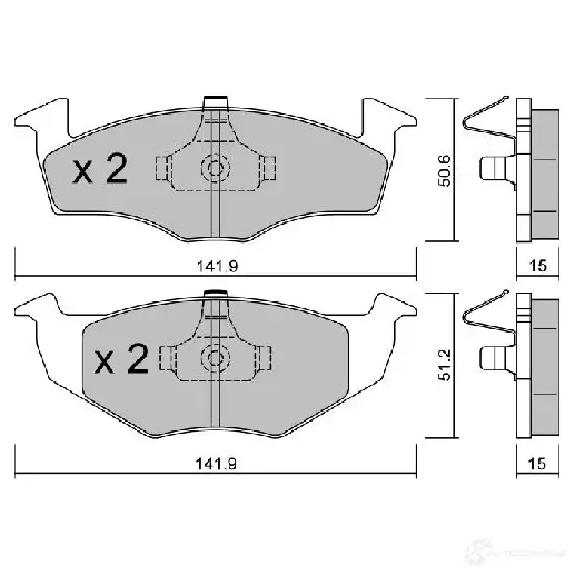 Тормозные колодки дисковые, комплект AISIN 5411450705080 67QE H 1579796 BPVW-1005