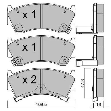 Тормозные колодки дисковые, комплект AISIN 5411450714389 1579672 BPNI-1916 C4 TP6 изображение 0