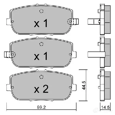 Тормозные колодки дисковые, комплект AISIN BPMZ-2003 5411450732215 P QNBHZ 1217553209 - Изображение 1