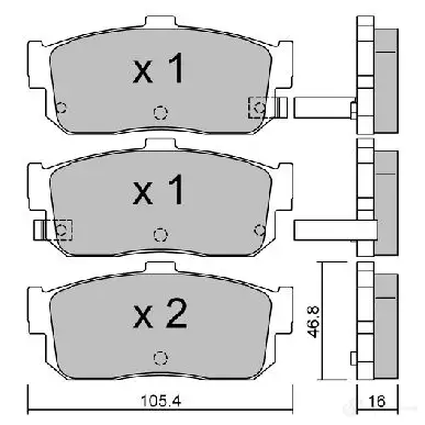 Тормозные колодки дисковые, комплект AISIN BPNI-2902 5411450728577 M KHX3 1198159816