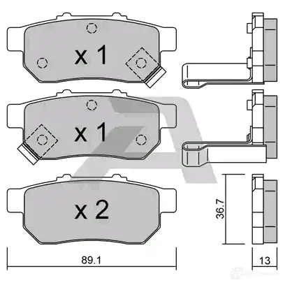 Тормозные колодки дисковые, комплект AISIN 5411450705530 ZY3 1ID 1579588 BPHO-2900 - Изображение 1